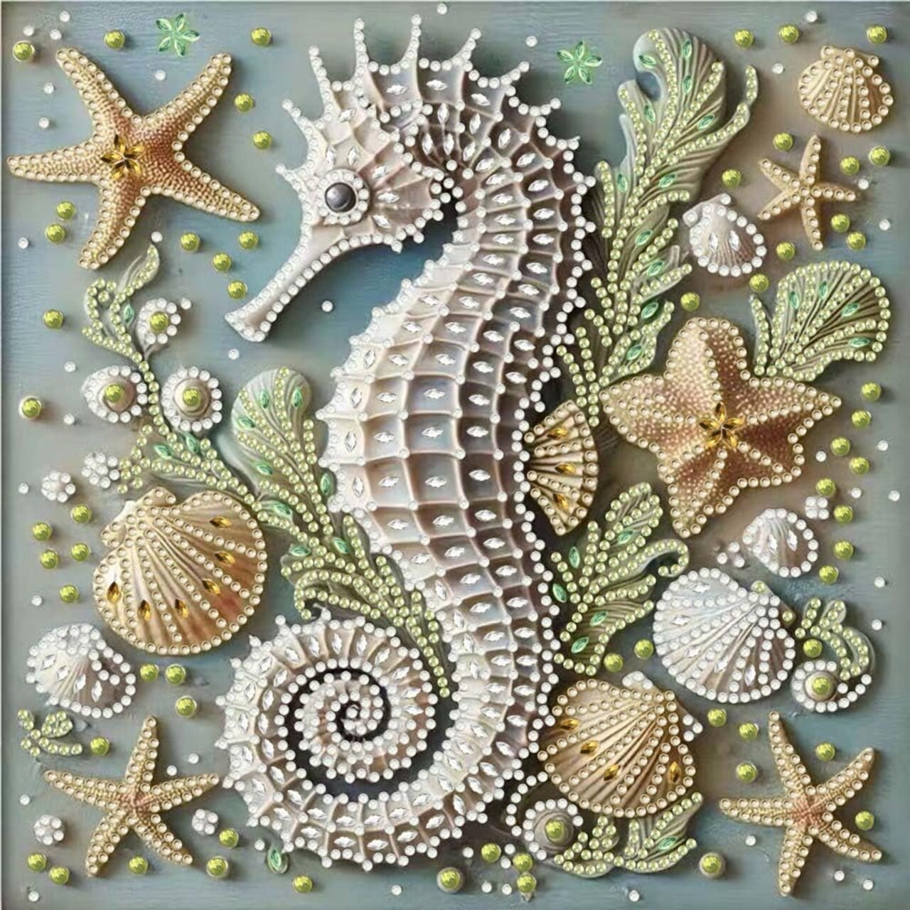 5D Special Shape Diamond Art Kits for Adults,Animal Seahorse Diamond Painting Kits for Beginners,DIY Gem Art Crystal Rhinestones Painting Kits for Home Wall Decor 12×12inch
